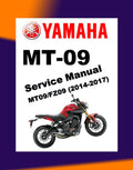 Yamaha MT-09 MT09 2014-2017 Full Manual Set – Repair & Maintenance Manual and Spare Parts Catalog and User Handbook