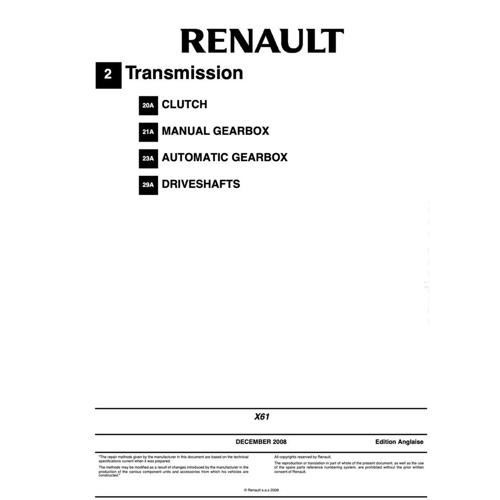 Renault KANGOO II X61 FC/FW 2007-2021 Full Manual Set – Repair & Maintenance Manual - page 5