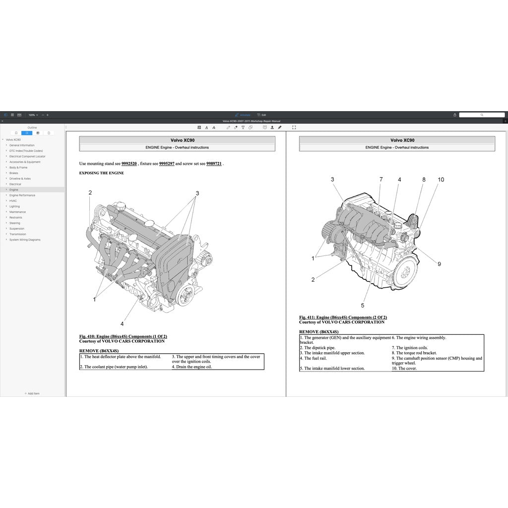 Volvo XC90 2007-2014 Full Manual Set – Repair & Maintenance Manual - page 5
