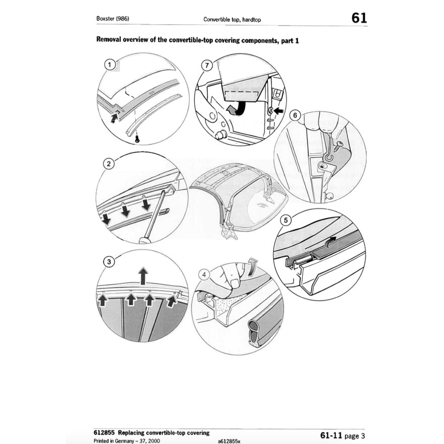 Porsche 986 1997-2004 Full Manual Set – Convertible Top Service Repair Manual - page 6