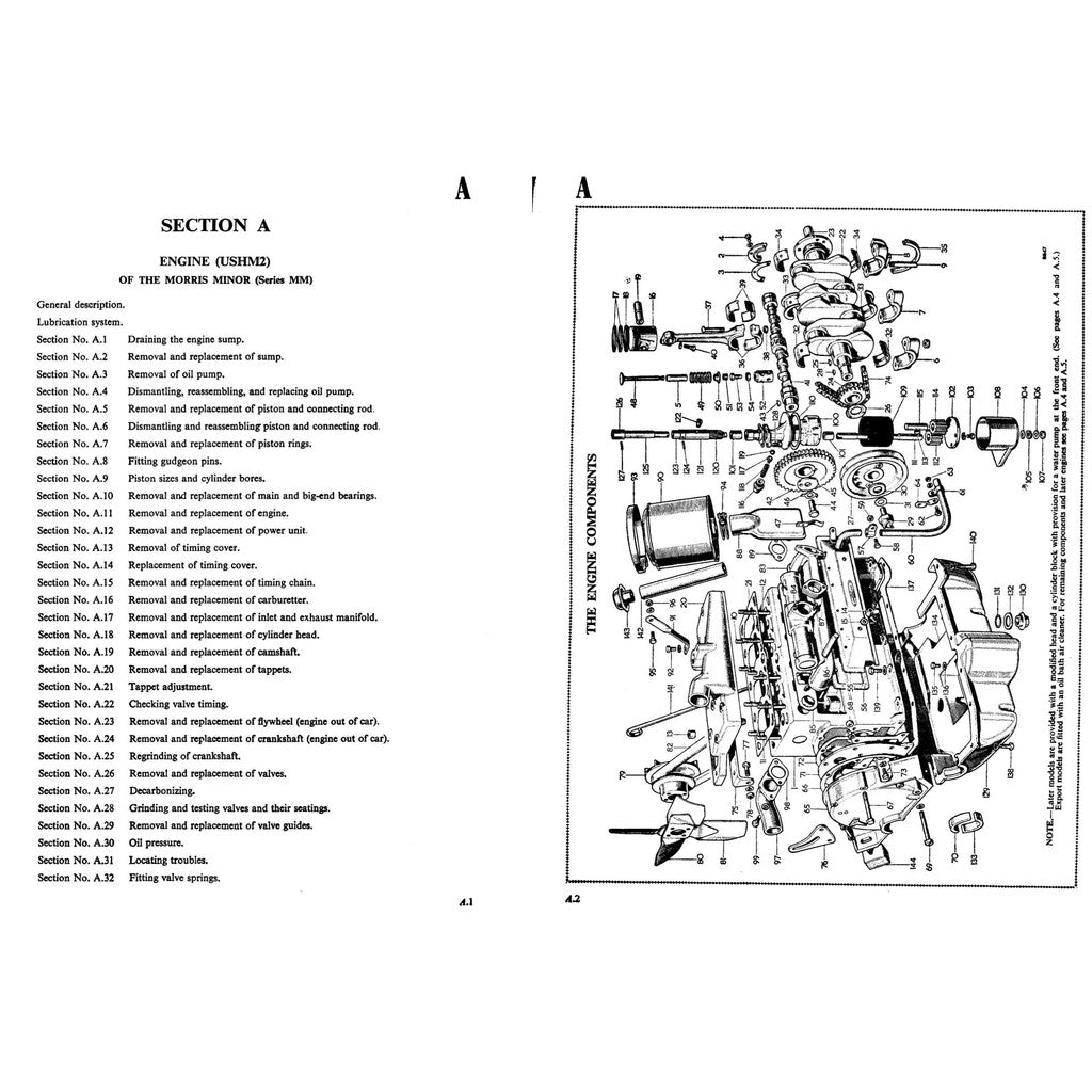 MORRIS MINOR Series MM / II /1000 1948-1971 Full Manual Set – Repair & Maintenance Manual and Spare Parts Catalog - page 7