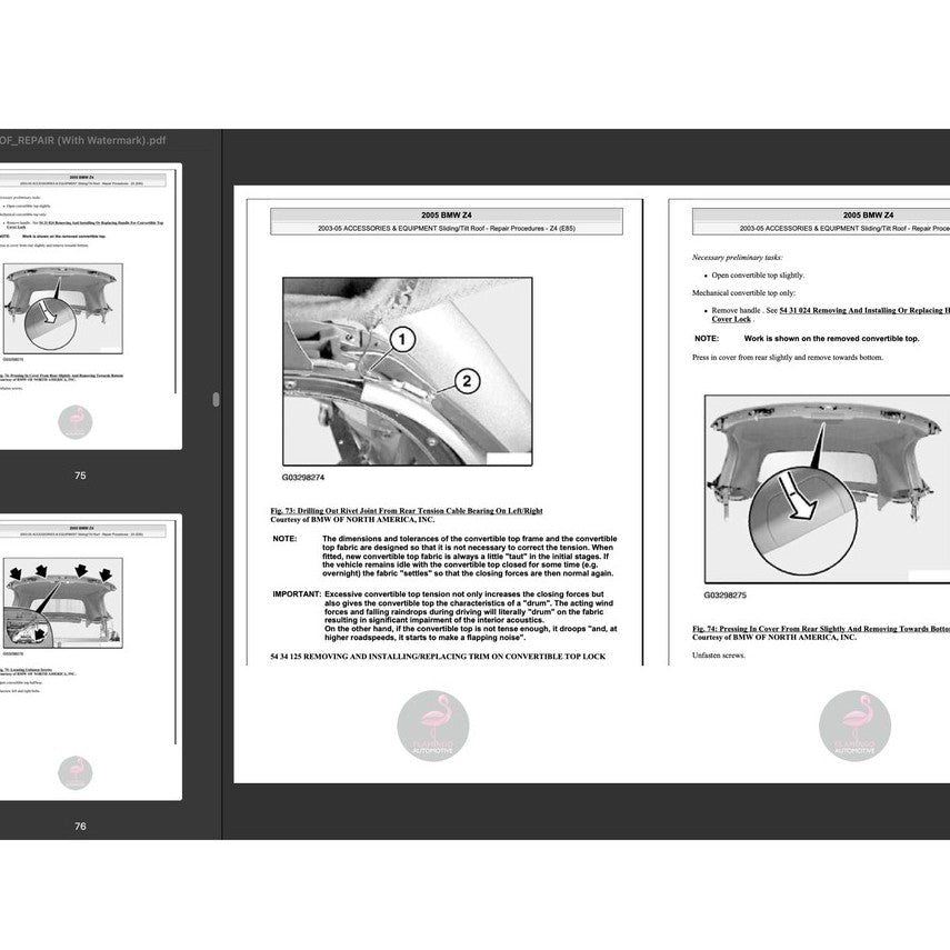BMW Z4 E85 2002-2008 Full Manual Set – Convertible Top Repair Manual - page 8