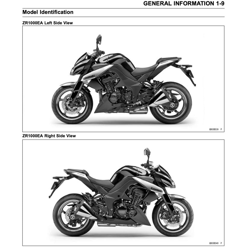 Kawasaki Z1000 2010-2013 Full Manual Set – Repair & Maintenance Manual and User Handbook - page 3