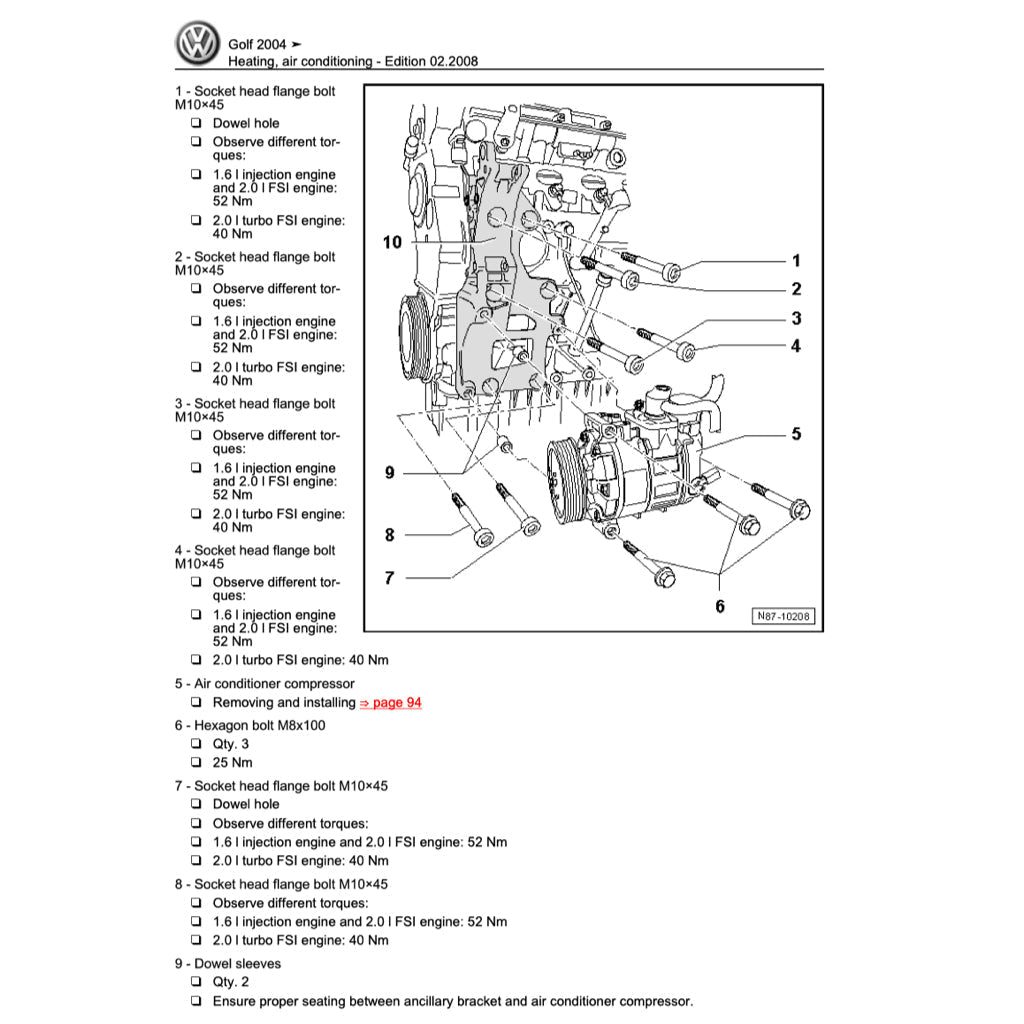 VW JETTA A5 2005-2010 Full Manual Set – Repair & Maintenance Manual - page 9